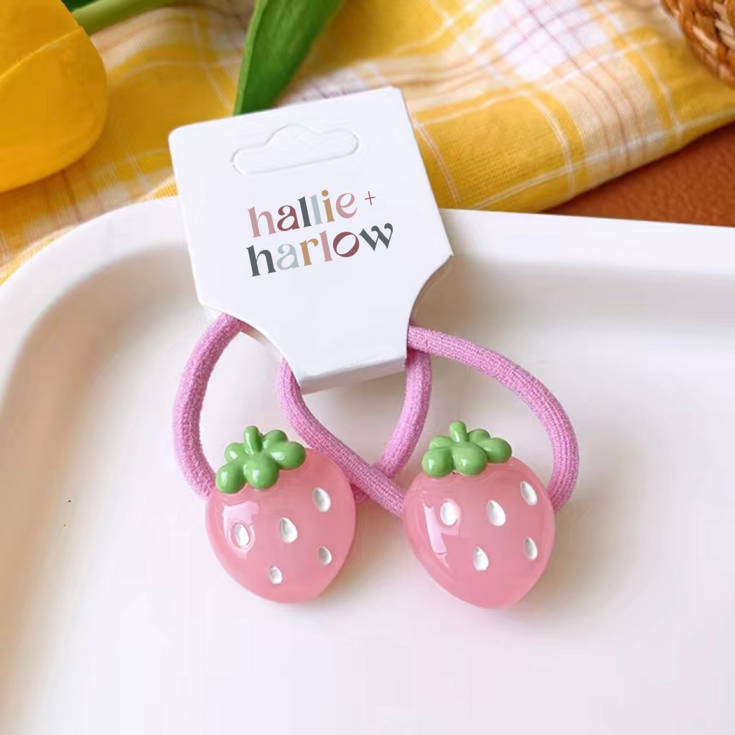 Feeling Fruity - Hair Ties - 2 Pack - Strawberries