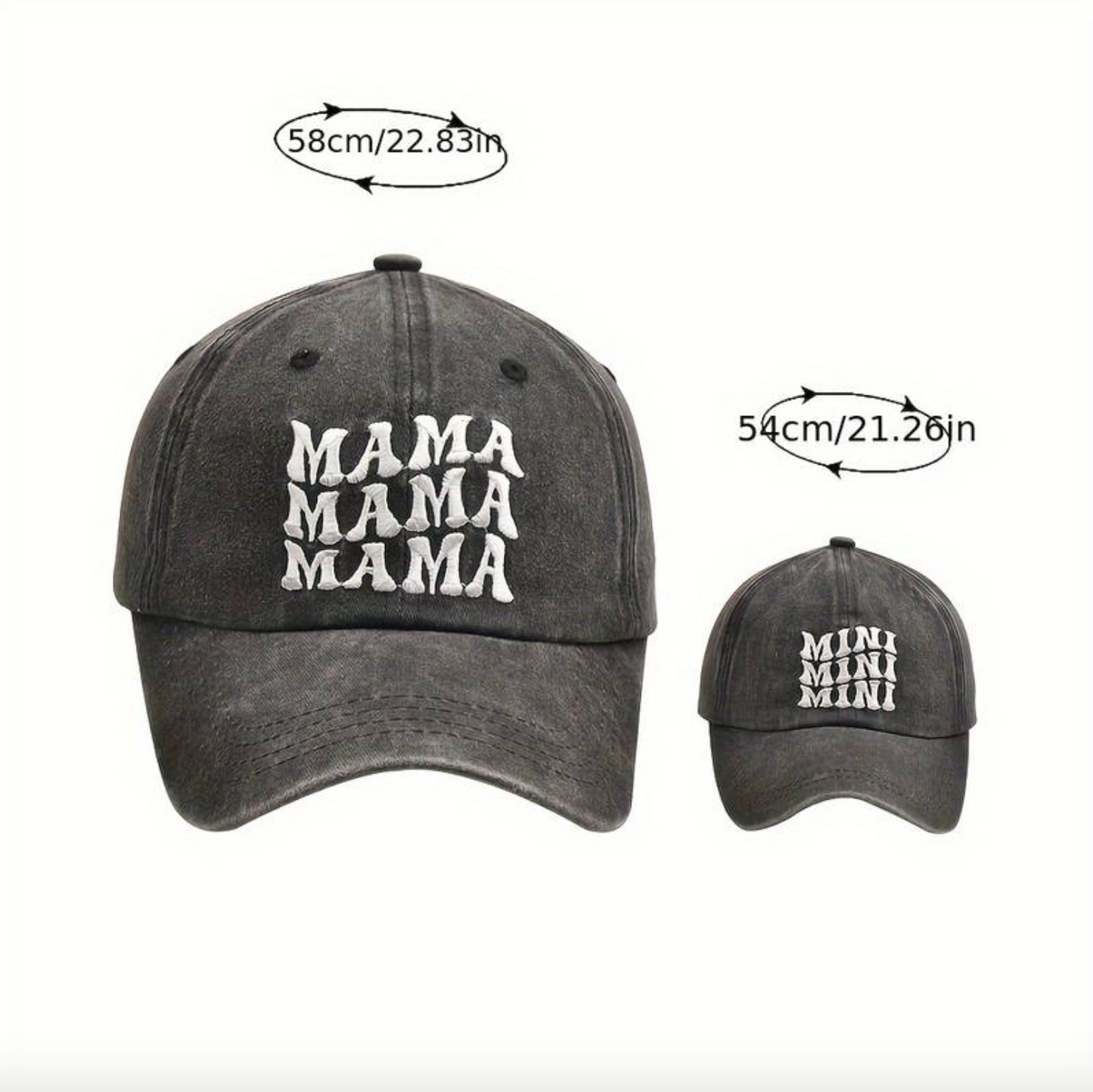 Mama + Mini - Matching Baseball Cap - Black Wave - *1 available*